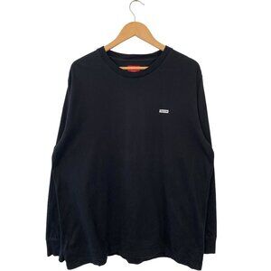 Supreme FW17 Metallic Small Box Logo L/S Tee Black / Silver men's size XL